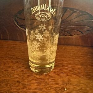 Jack Daniels Clear Glass with White Snowflakes